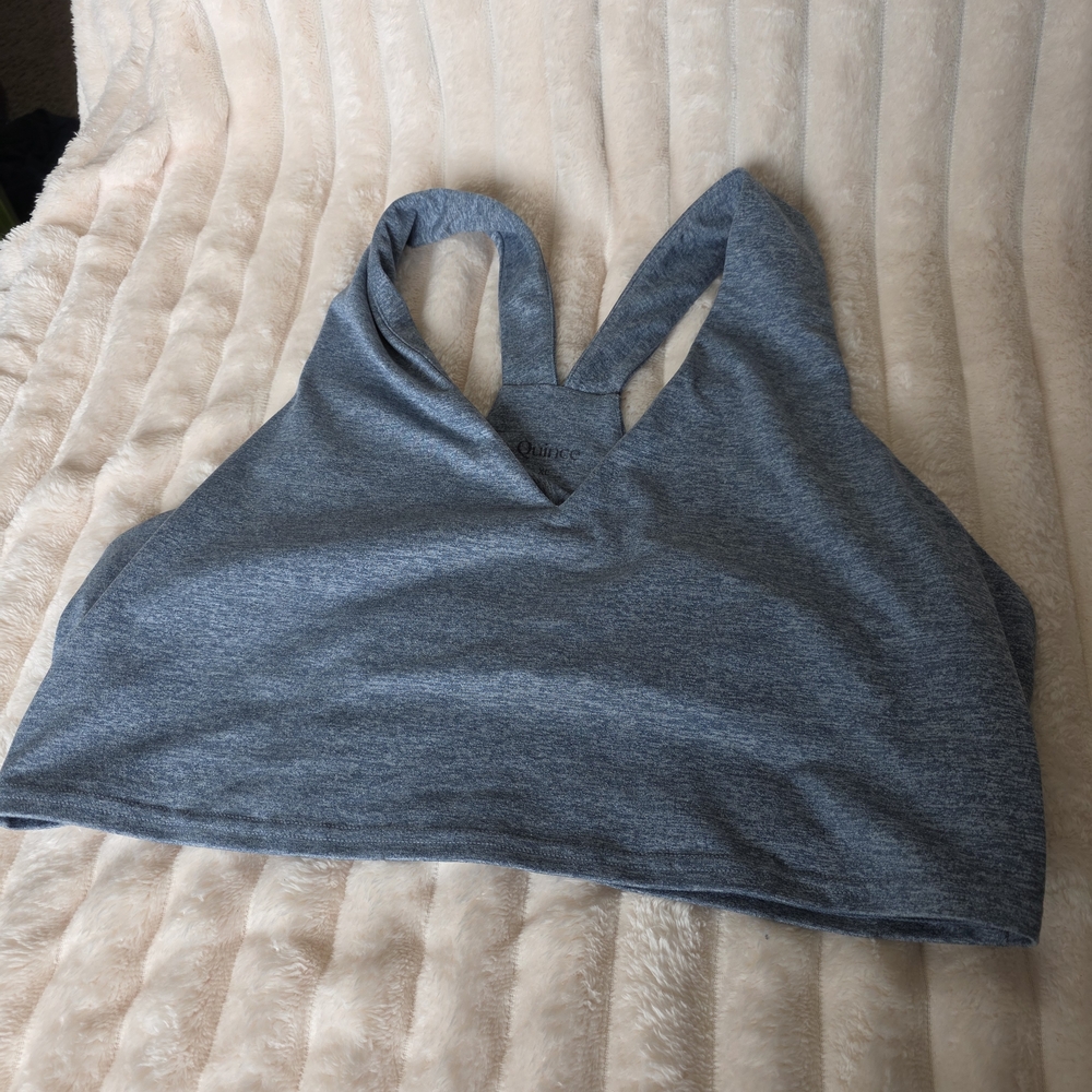 Quince Heather Blue Ultra Soft Crop Tank Bra